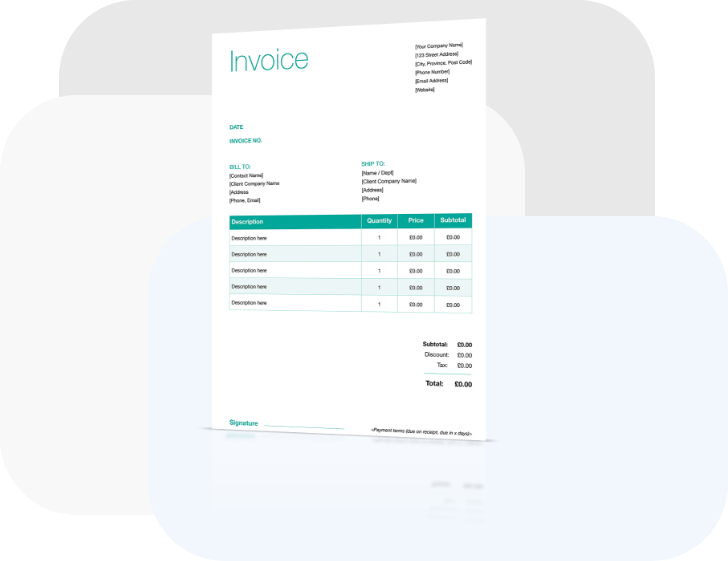 eSign Free Invoice Template Document