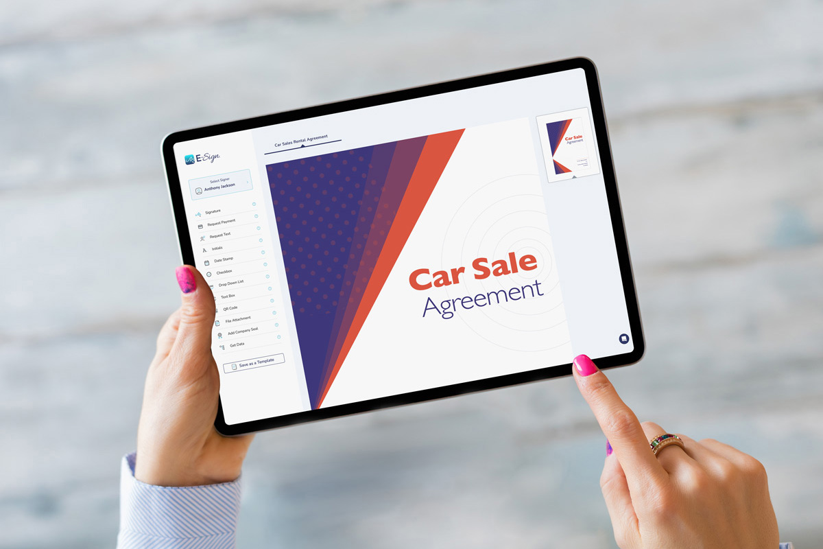 Ipad eSign Car Sales Agreement Template