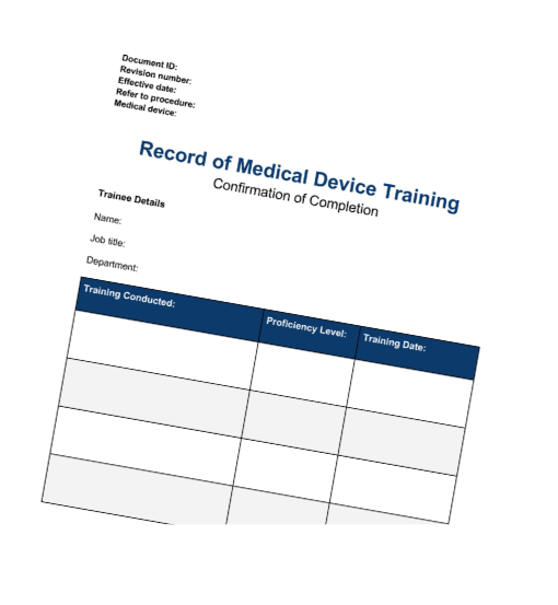 Medical Device Training Template Document