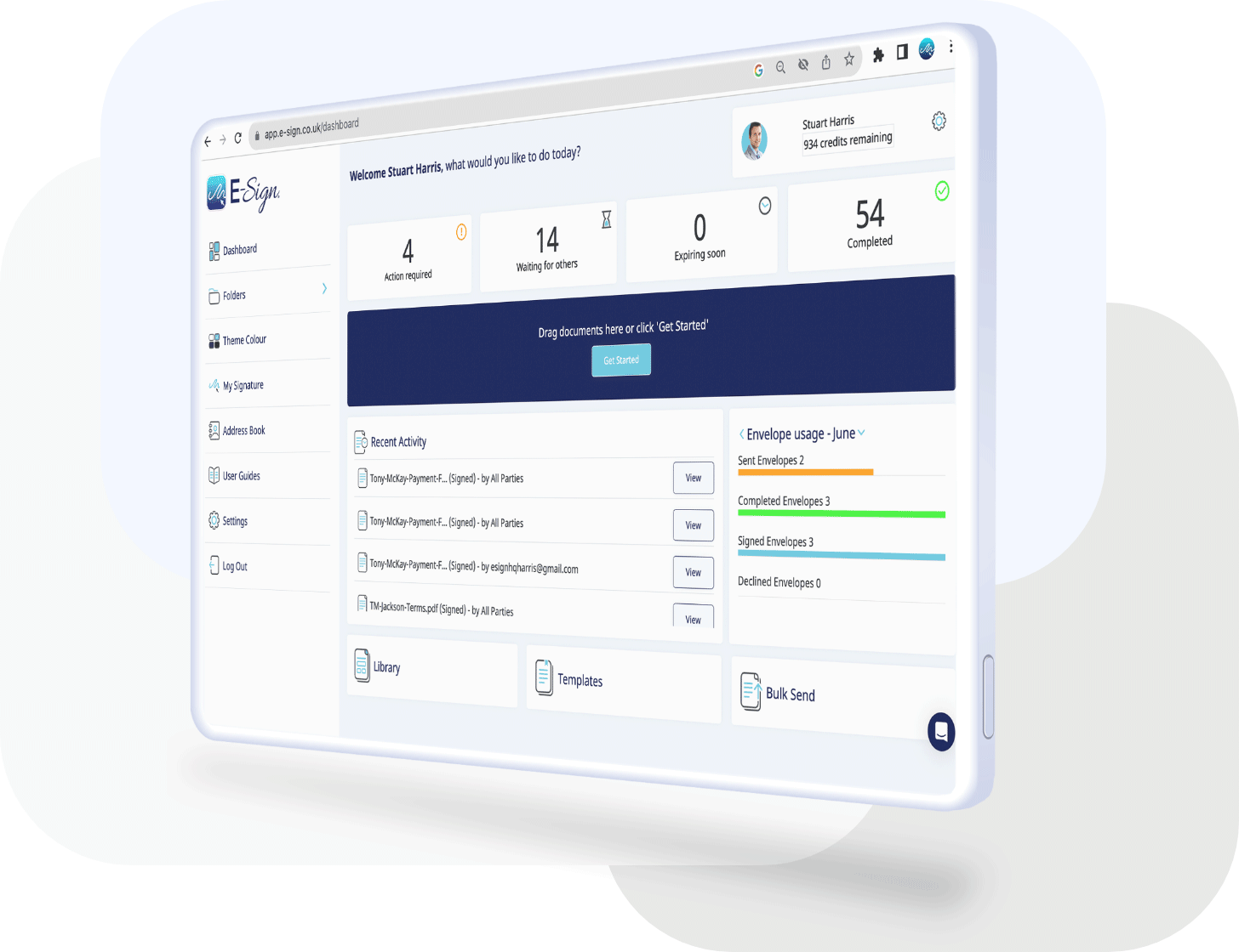 E-Sign E-Signature Dashboard