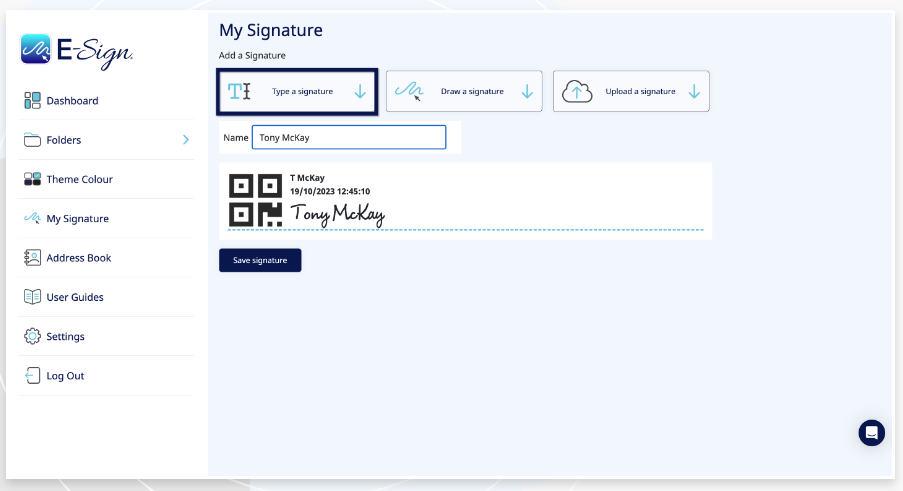 Type your eSignature