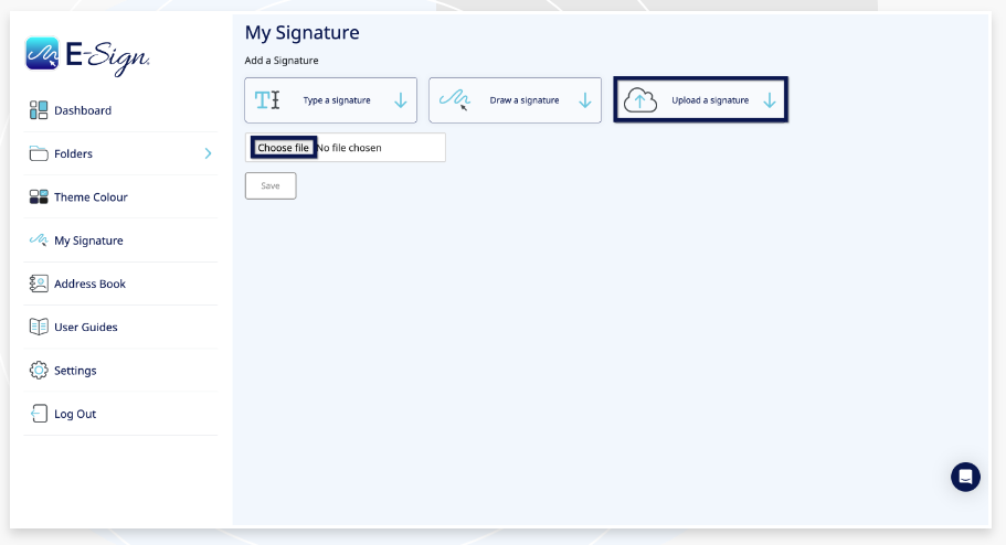 Upload your eSignature